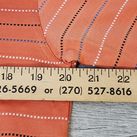 Grand Slam Polo Men's Medium 40 Chest Orange Horizontal Colored Pin Strip Button - Picture 8 of 9